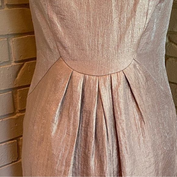 Adrianna Papell Gold Champagne Beaded Cocktail Party Dress Size 4 - Picture 2 of 10